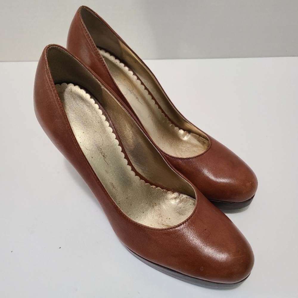 Jessica Simpson Pumps Patforms Brown Leather Size 7.5
